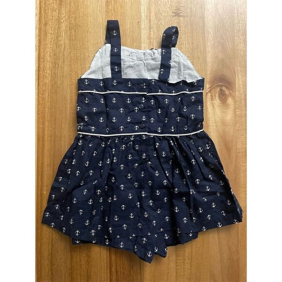 Janie and Jack Girls Nautical Anchor Navy Skort Romper Size 4 Sleeveless Casual - Picture 4 of 6